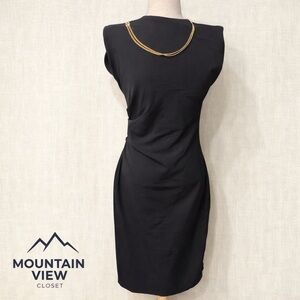 ZARA black sleeveless sheath dress – size Large/ Minimalist/ Midi/ Event/Office/